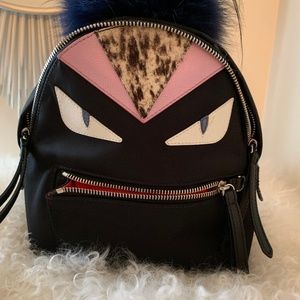 FENDI Nylon and Leather Monster Eyes Mini Bag